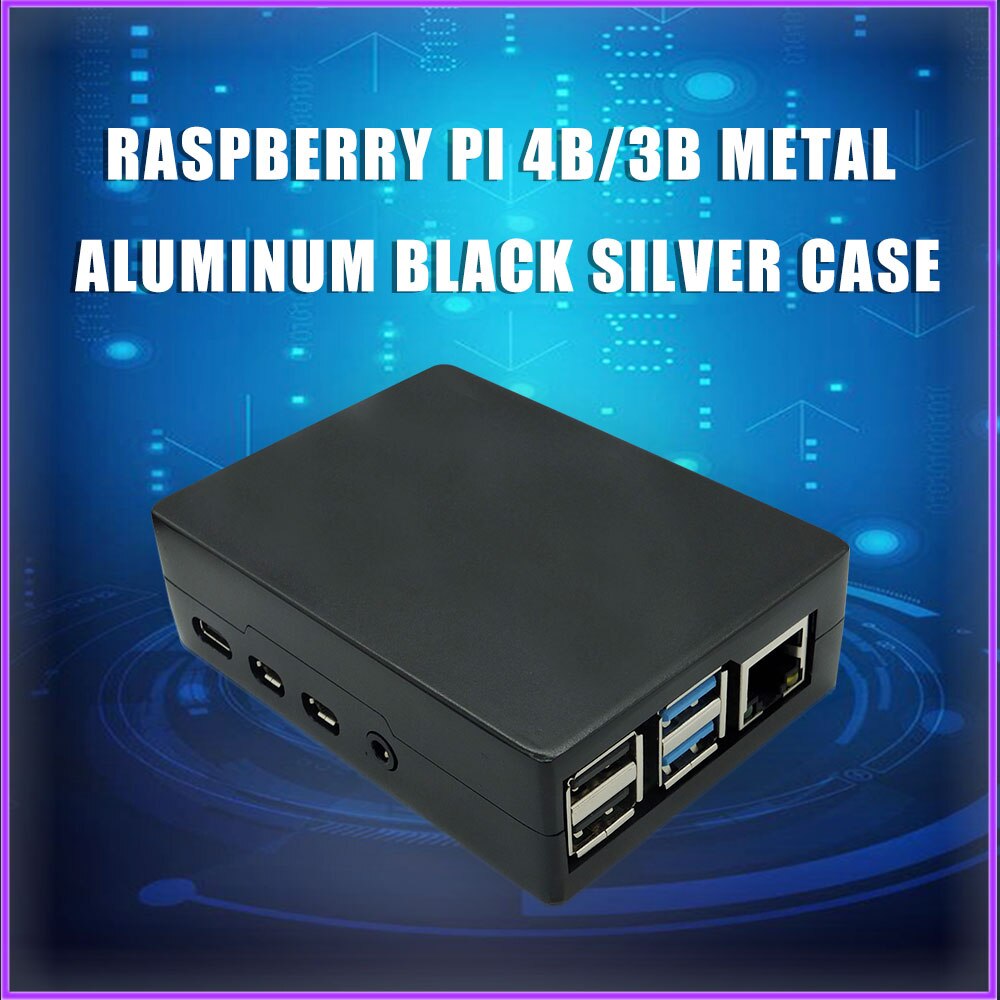 Raspberry Pi 4 Model B Aluminium Zwart Zilver Case Rpi 4B 3B Metalen Behuizing Zilveren Box Voor Raspberry Pi 3B/3B +/4B