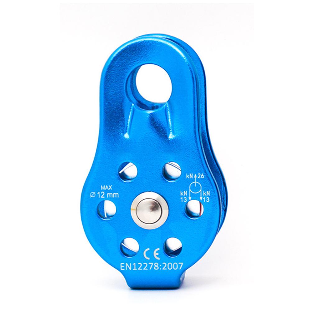Aluminum Alloy Single Rope Outdoor Mountaineering Climbing Cave Pulley Fixed Single Pulley Crossing Rescue Cave Hoisting Pulley: Blue