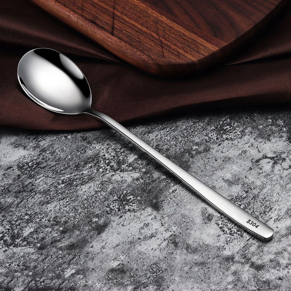 Kitchen Dinner Dish Spoon Large Stainless Steel Buffet Serving Spoon Long Handle Pot Spoon Home Kitchen Essential Tools: 1