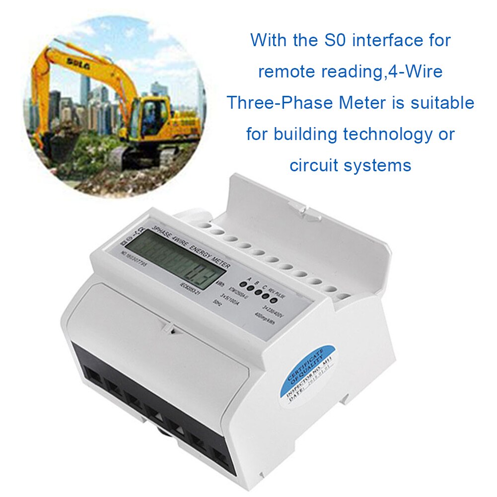 Three-Phase 4 Wire Energy LCD Digital Meter XTM1250SA-U Three-Phase Meter 4-Wire Electricity Calibrated Meter For DIN Rail
