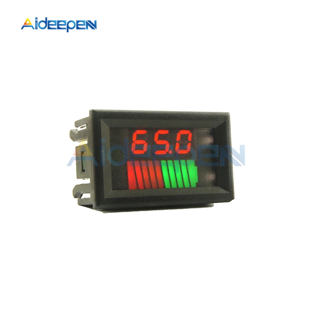 10 Segment LED Battery Level Bar Graph 12V/36V/60V 24V/48V/72V Lithium Battery Capacity Meter Charge Indicator Battery Tester