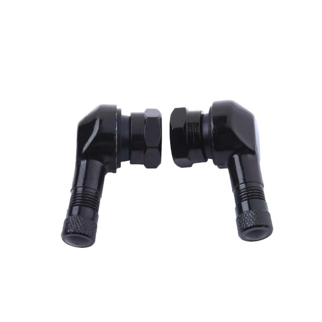 C11.3mm Motorfiets Elektrische Auto Cnc Bewerkt Band Aluminium Lekvrij Twpo Klep Mond Haakse Valve: 2pcs black