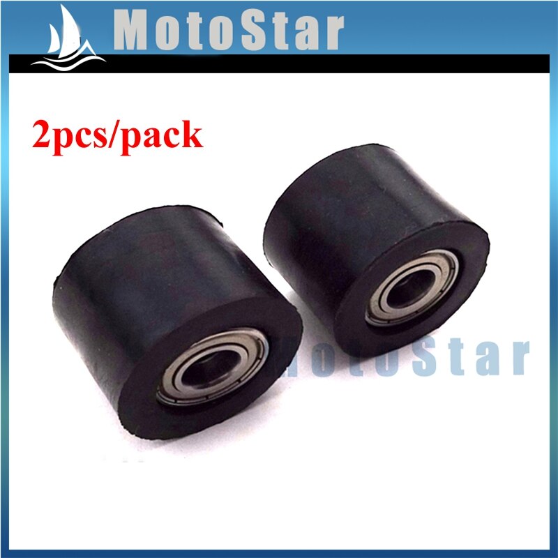 2x Motorcycle Rubber 10mm Zwart Keten Spanrol Roller Gids Voor Chinese Pit Trail Motor Dirt Bike