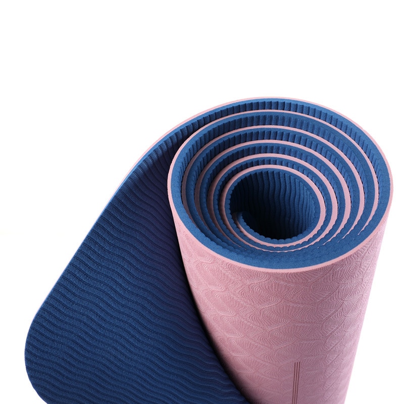 TPE 6mm Yoga Mat Double Layer Non-Slip Mat Yoga Beginner Exercise Pad With Position Line For Fitness Gymnastics And Pilates
