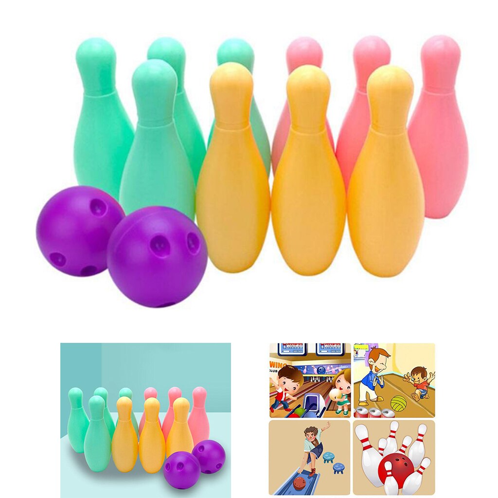 Boules de Bowling en plastique, ensemble de jeu pour enfants d'âge scolaire, pour garçons et filles: 10 Pin 17cm