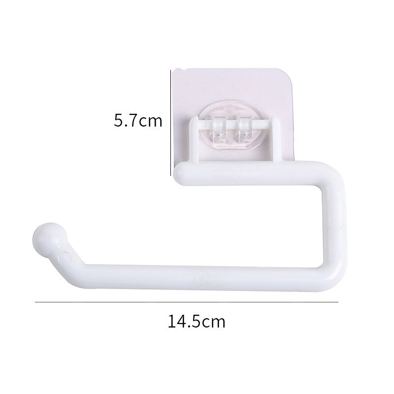 Free Kitchen Roll Paper Accessory Wall Mount Toilet Paper Holder Stainless Steel Bathroom Tissue Towel Accessories Rack Holders: Length 14.5cm white