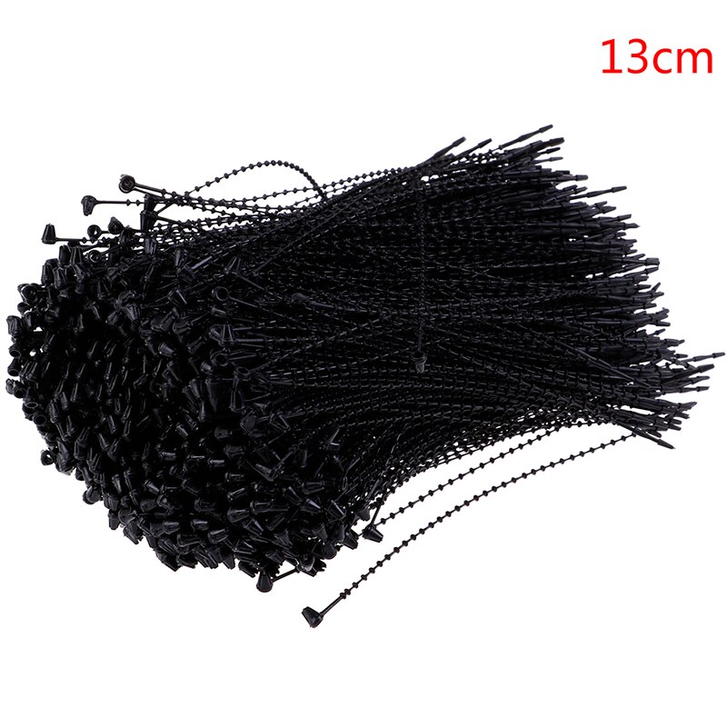 1000Pcs Lock Pin Veiligheid Loop Plastic Grondstoffen Kleren Prijs Label Tagging Pin Plastic Bead Chain Bead Met Opknoping Logo touw: Black  13cm