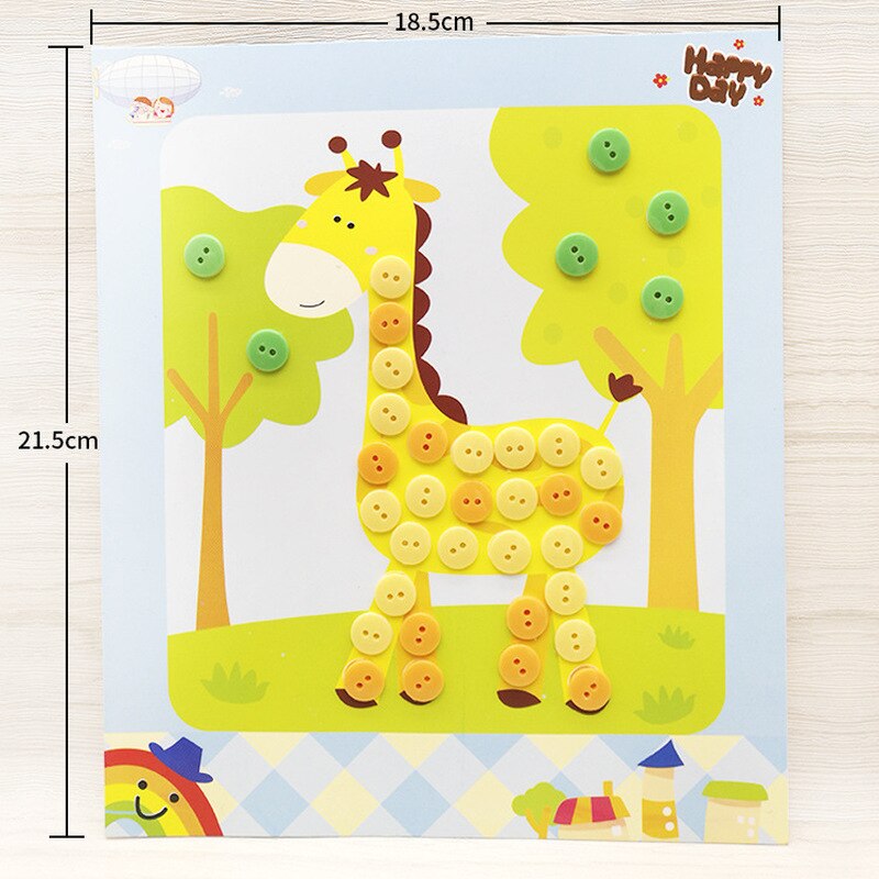 Kids DIY Button Stickers Drawing Toys Funny Game Handmade School Art