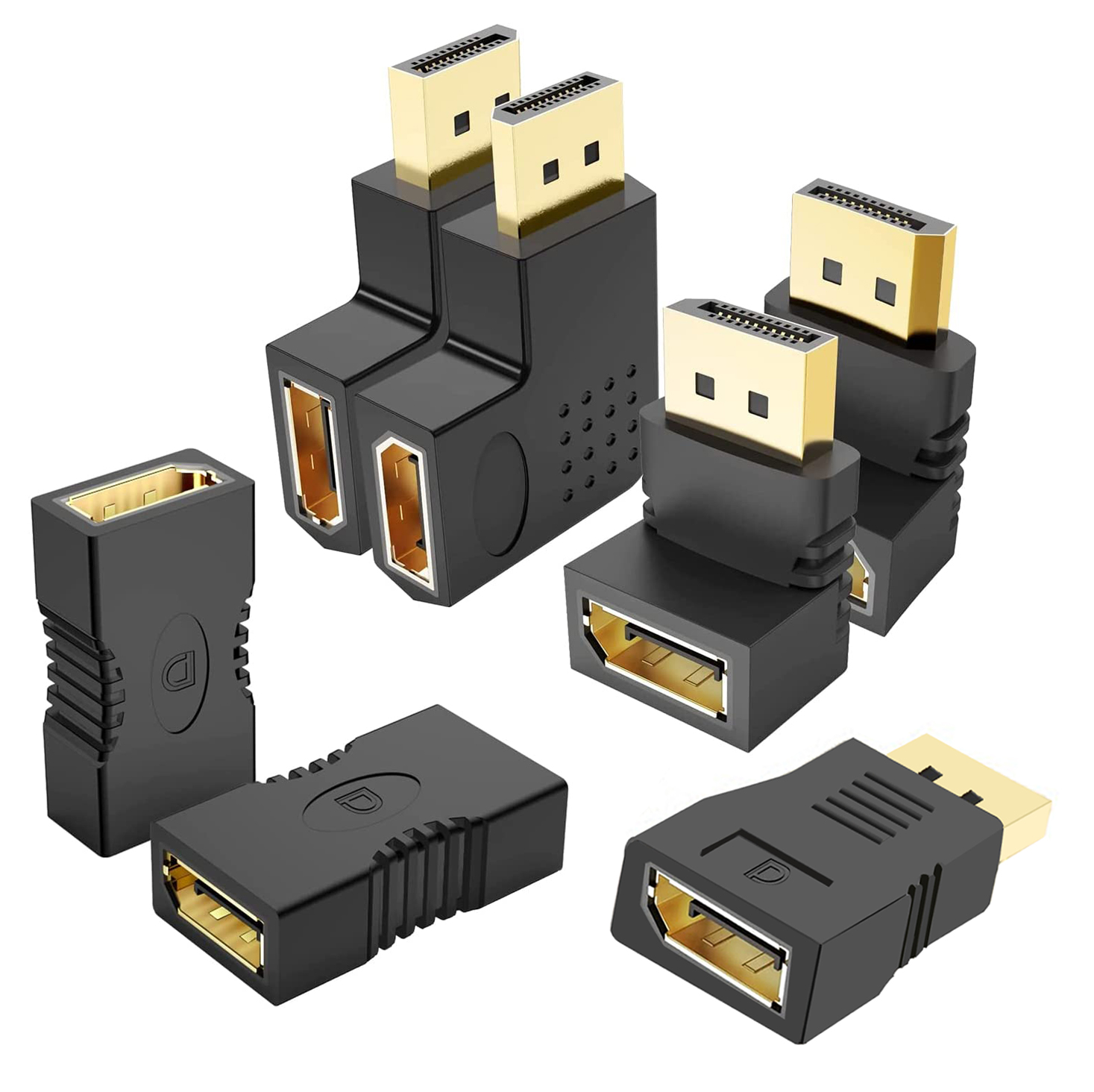 Displayport-adaptador de 90 grados, conector convertidor macho a hembra, vídeo HD para ordenador portátil, Monitor, proyector, HDTV DP