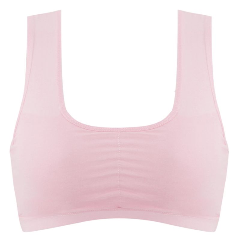 Puberdade meninas adolescentes esportes sem fio underwear fino copo cor sólida com nervuras malha sutiã de algodão cinta larga sem costura bralette 8-16 t
