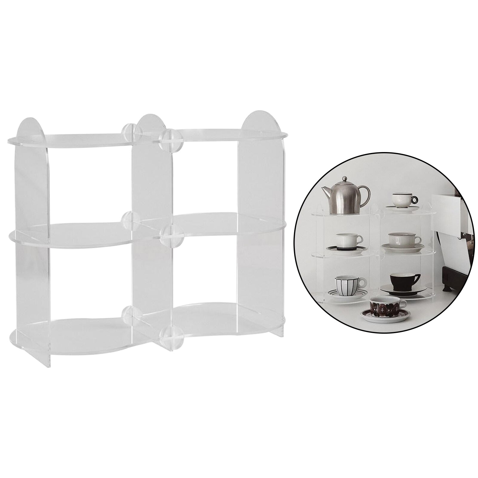 Acrylic Spice Rack, 3-Tier Cabinet Shelf Organizer for Storage of Bottles in the Kitchen: Clear