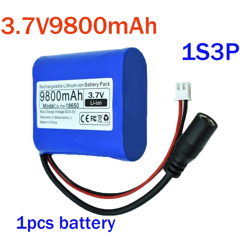 Microcontrolador de batería de litio 3,7 recargable, luz LED para exteriores, Altavoz Bluetooth, fuente de alimentación de respaldo de Audio, 18650 V, 1s2p, 1s3p: Rojo