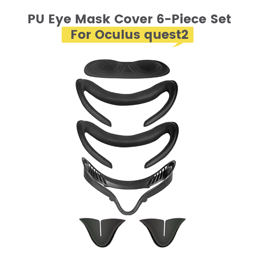Eye Mask Cover with Holder For Oculus Quest 2 VR Accessories Light Blocking Soft PU Face Eye Cover Pad Bracket For Quest2
