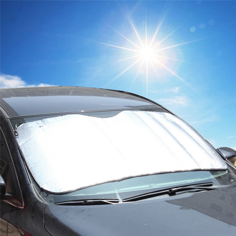 Bil forrude solskærm reflektor anti uv beskyttelsesskærm aluminiumsfolie solskærm dækblok 130*60cm auto biltilbehør