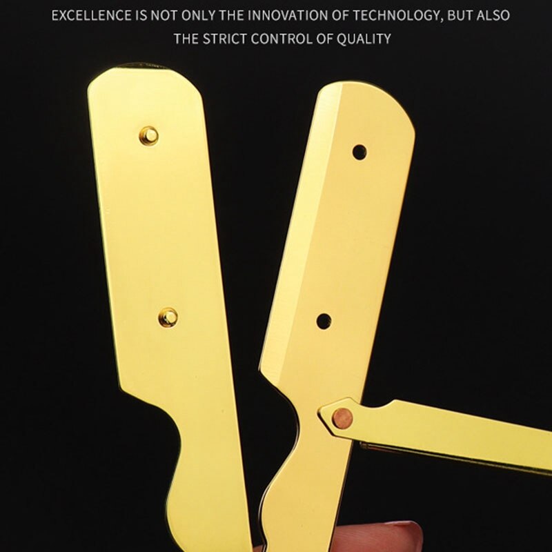 Maquinilla de afeitar recta plegable para hombre, barba Manual de acero inoxidable
