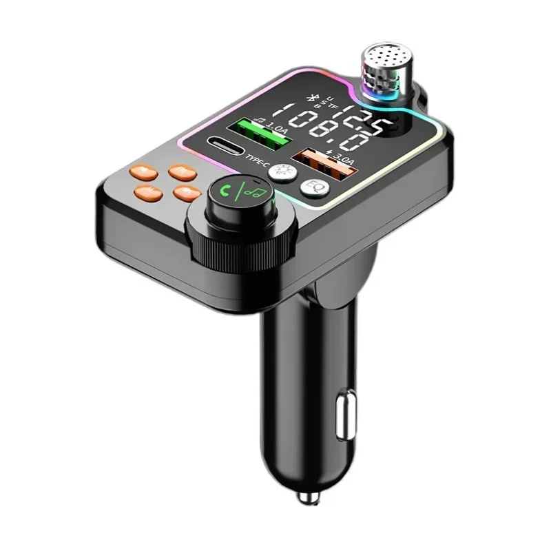 Chargeur rapide Bluetooth pour voiture, allume-cigare, appel mains libres, EQ, lumière d'ambiance, lecteur MP3, transmetteur FM: Default Title
