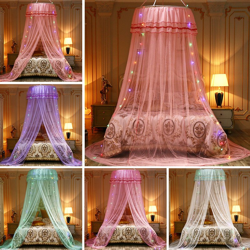 Summer Hung Dome Mosquito Net For Double Bed Polyester Mesh Fabric Bed Curtain Home bedroom Baby Adults Hanging Decor