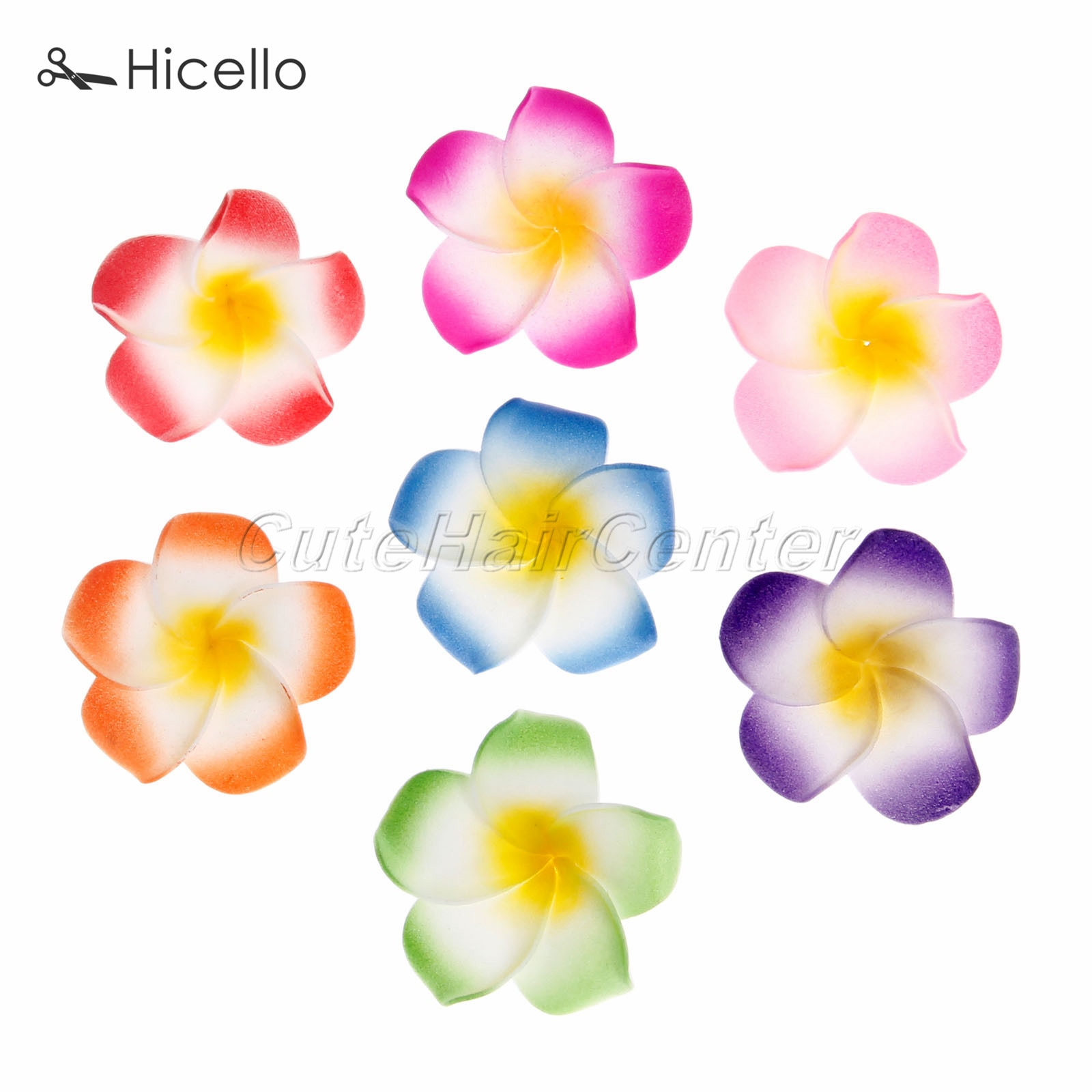 50 stk/sæt 4cm frangipani plumeria hawaiianske blomster skum kunstig blomst hovedbeklædning dekoration bryllup fest forsyninger hicello