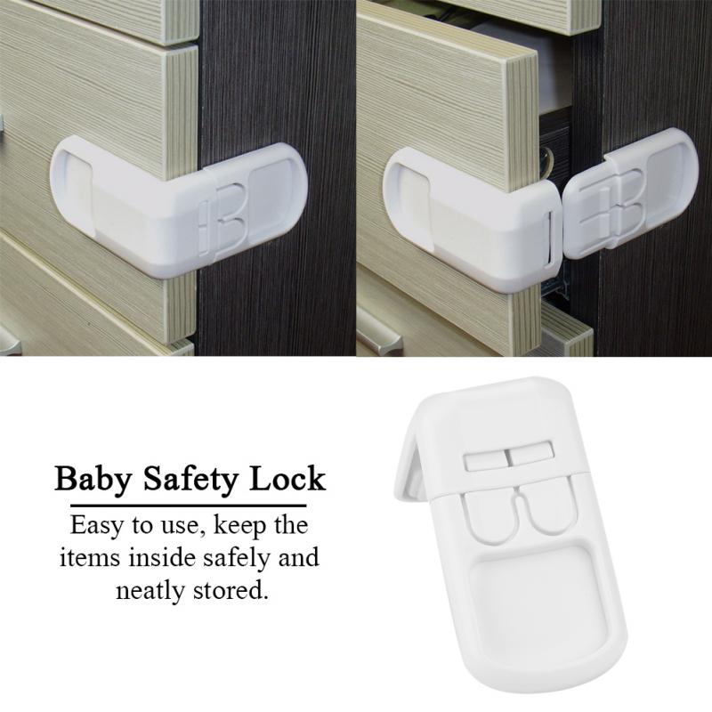 5 stks/set Baby Veiligheid Kabinet Sloten Dubbele Knop Lade Deur Sloten Kids Kinderen Veiligheid Bescherming Plastic Proof Lock Baby Care