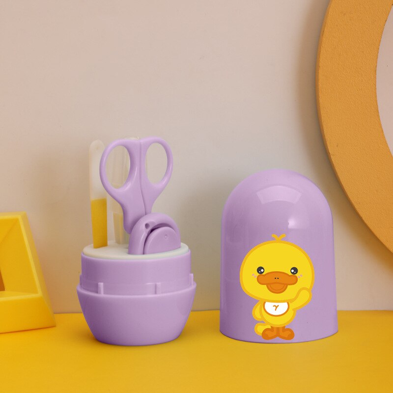 4-piece newborn baby nail care Set Nail Scissors Nail Scissors cartoon animal fish fillet baby health set: ASEG-1255