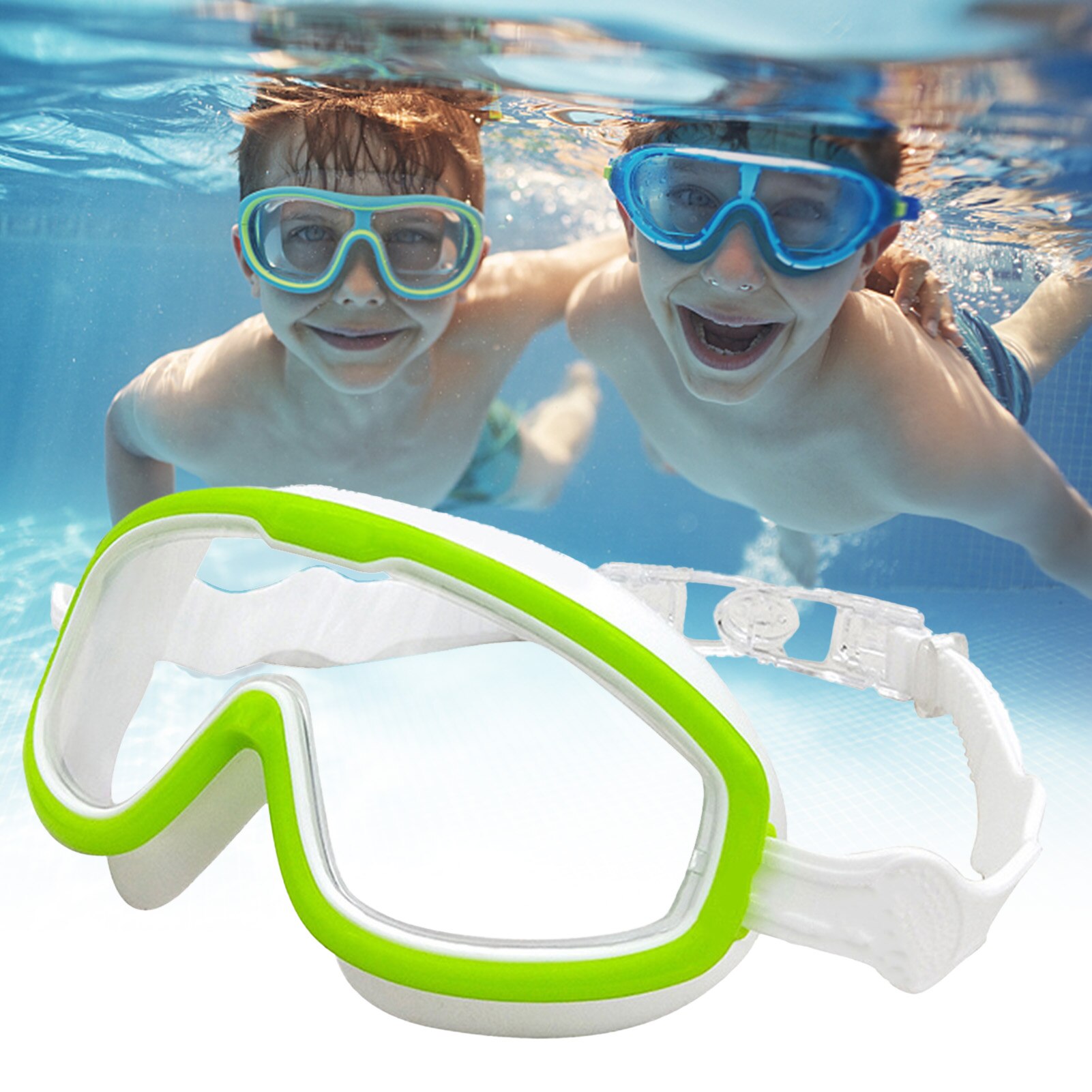 Kids Kleurrijke Zwembril Siliconen Anti Fog Uv Shield Zwemmen Bril Wide View Zwemmen Gear Voor Jongens Meisjes