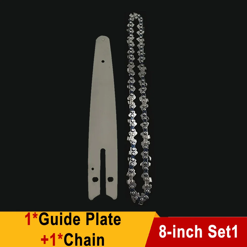 Sierra eléctrica de 8 pulgadas, 1/4 "P, 45 nudos, 22 cuchillos, cadenas de motosierra, hoja de sierra de registro, accesorios de cadena de sierra de cadena para podar, corte de madera: YELLOW