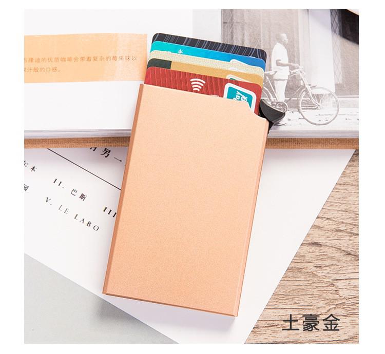 Rfid Portemonnee Aluminium Metal Credit Business Mini Card Wallet Man Vrouwen Smart Wallet Visitekaarthouder: Golden