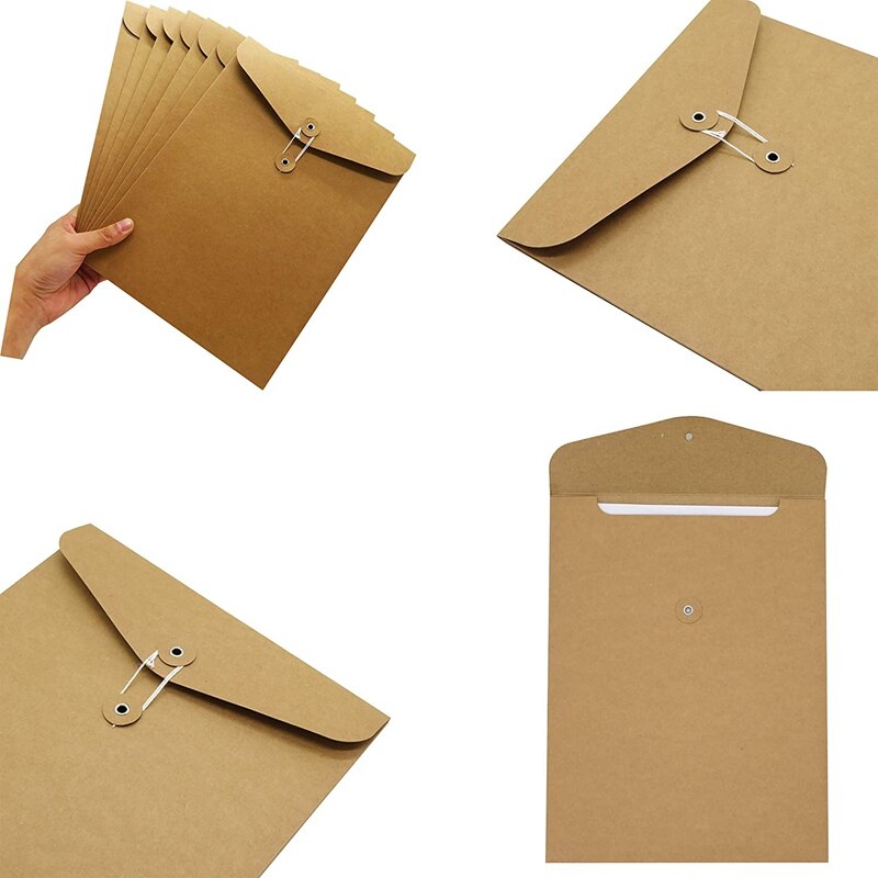 10Er Porte-Documents En Carton/Papier Kraft Dans A4 Format, porte-documents, porte-documents, Dossier, 31X24 Cm