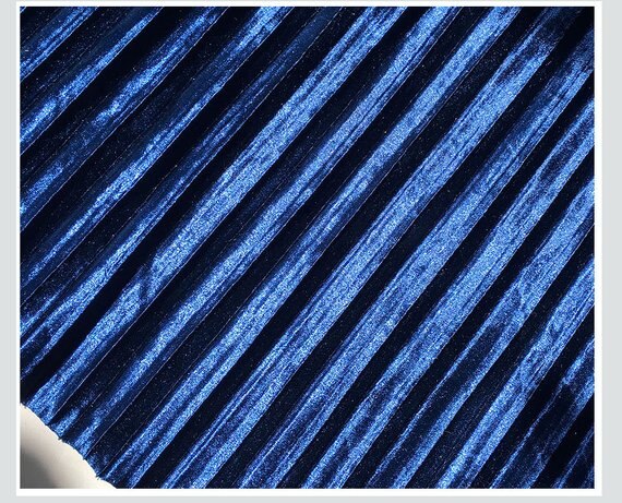 Panel de satén plisado azul de 1 yarda, pliegue Vertical satinado, tela plisada de acordeón, tela de pliegues de satén por yarda