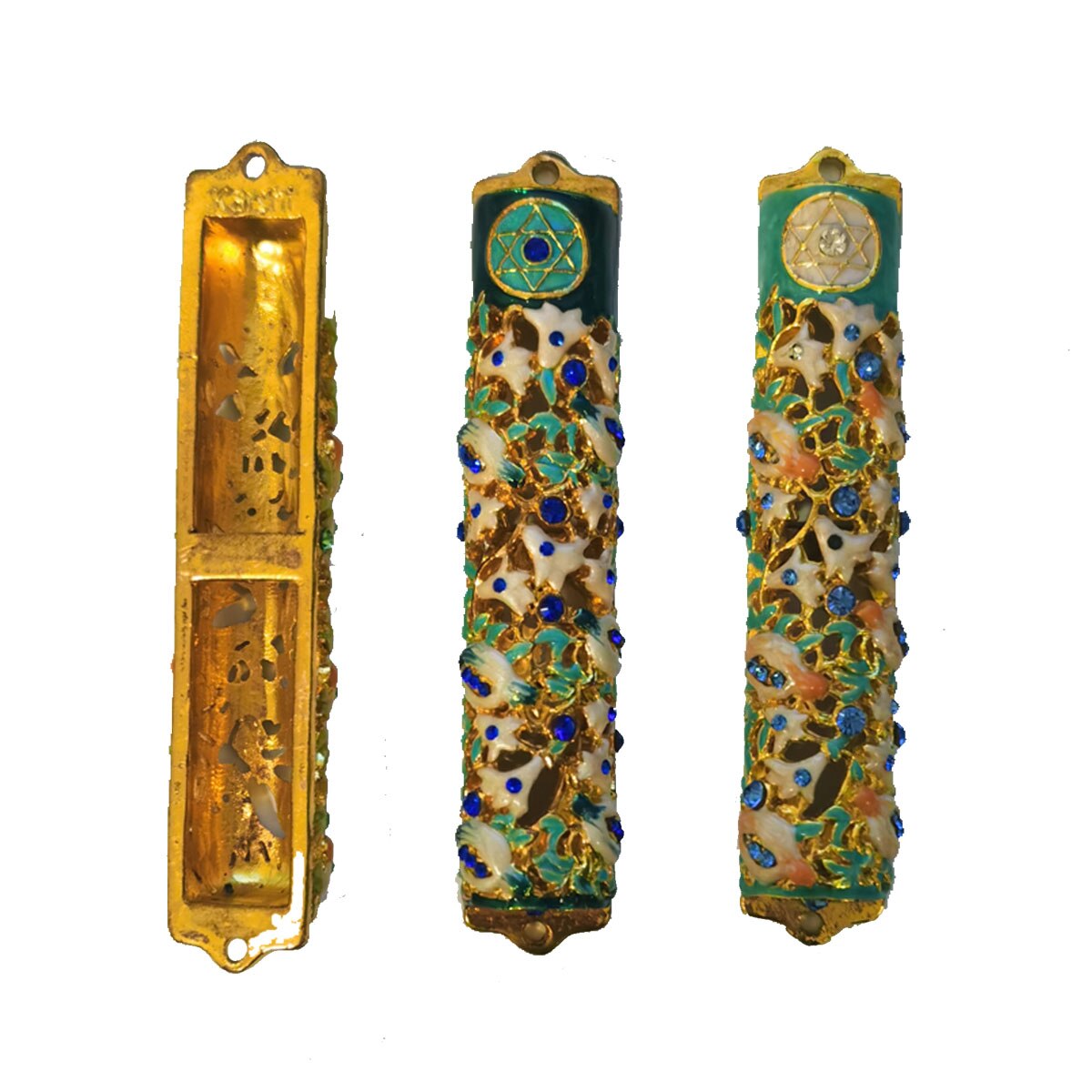 7inch Israel Judaism Mezuzah Holy Land Market Shema Blessing Home Door Decorations Accessories Metal without Scroll（Random）