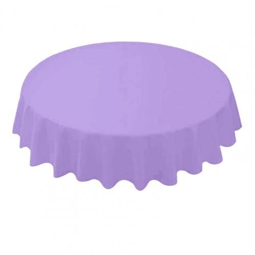 80%HOT84 Inch Round Tablecloth Simple Disposable PE Waterproof Thicker Table Cover Fabric for Home: Purple