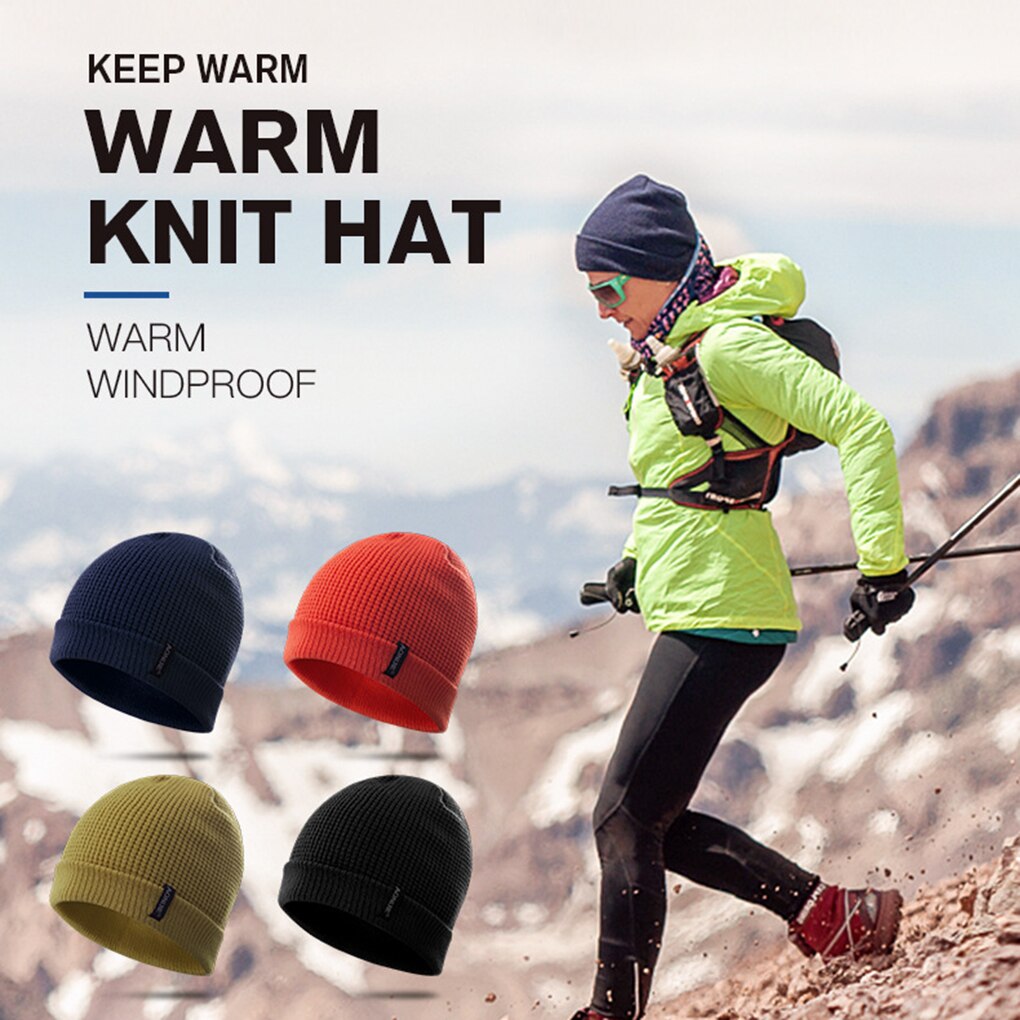 Unisex Solid Color Winter Knitted Beanies Hip-hop Snap Slouch Outdoor Hat Men Women Skiing Warm Cap