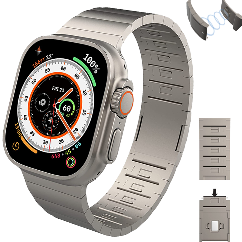 Rem i rustfritt stål til apple watch ultra band 49mm 45mm 41mm 44mm 40mm, magnetisk spenne til iwatch series 8 7 6 se 5