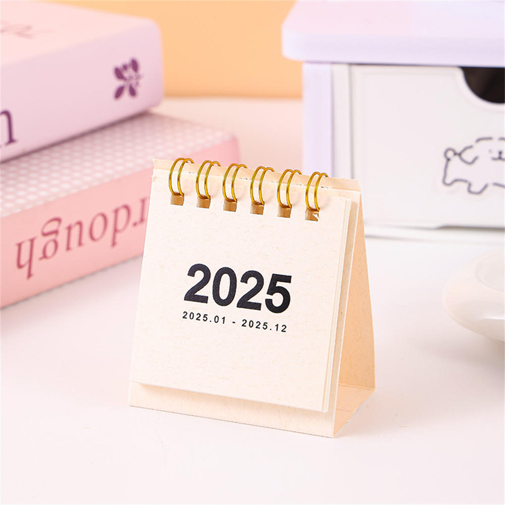 Desk Calendar Yearly Monthly Daily Planner Cute Coil Calendar Yearly Schedule Organizer To Do List Home Office Supplies: Light Grey