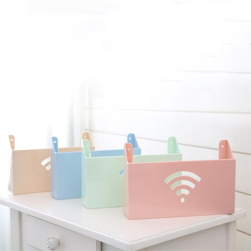 Caja de almacenamiento para enrutador colgante de pared, soporte de caja de estantería Wifi, organizador de almacenamiento de Cable de soporte de placa de enchufe montado en la pared