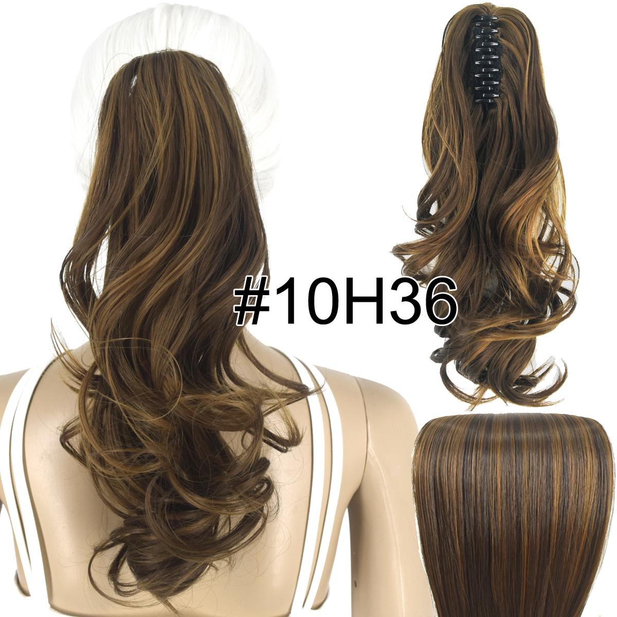 Topreety Hittebestendige Synthetische Haar 90gr 14 "35 Cm Golvend Claw Clip In/Op Paardenstaart Hair Extensions CP-222: T1B/Bordeaux