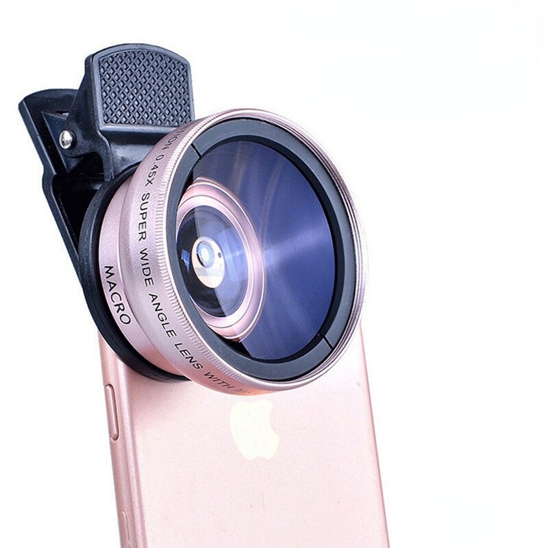 2 In 1 Mobiele Telefoon Lens 0.45x Super Groothoek 12.5x Macro Hd Camera Lens Voor Iphone 12 11 8 7 6 Xs Huawei Xiaomi Samsung