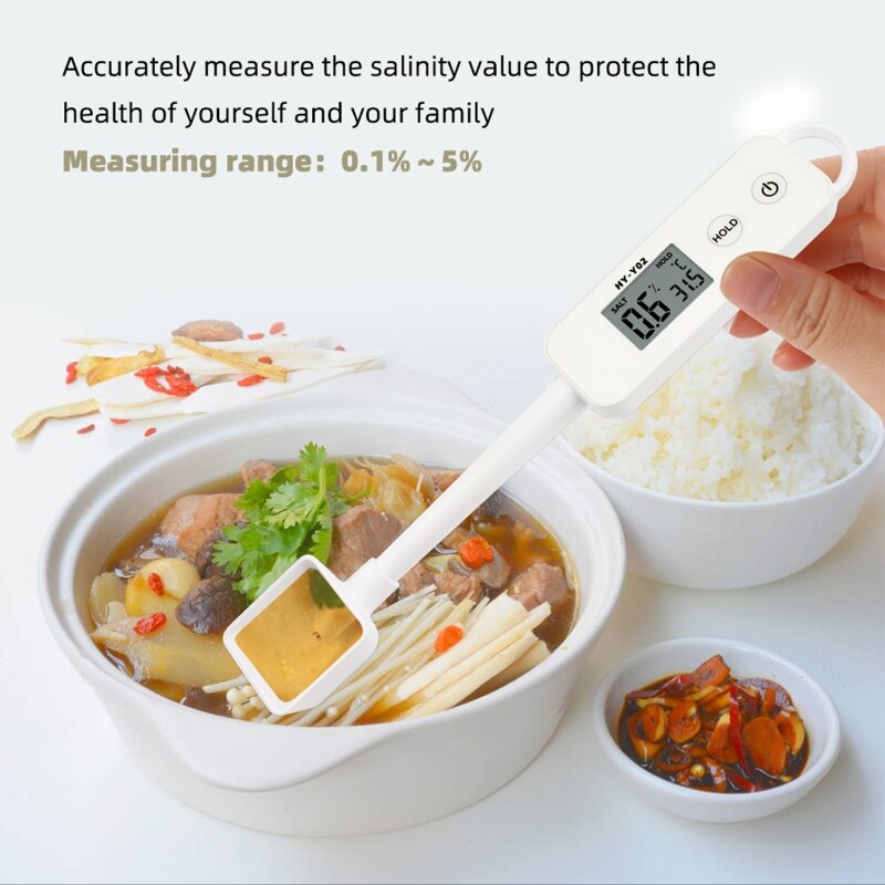 Høj præcision saltholdighedsmåler mad saltlage køkken suppe kogt mad havbrug digital display elektronisk saltmåling