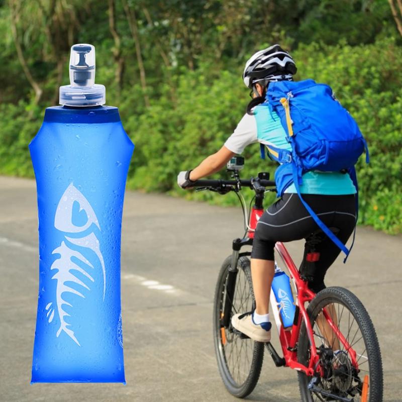 500Ml Silicon Sport Water Fles Tpu Opvouwbaar Soft Fles Sport Fles Squeeze Water Fles Voor Outdoor Camping Wandelen Water tas