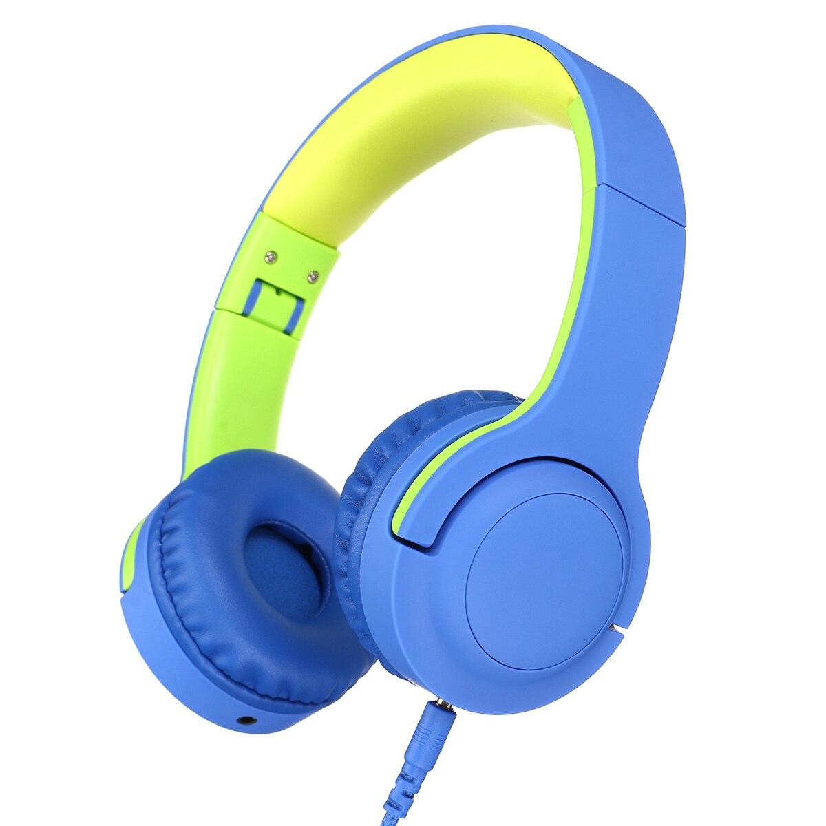 Kids Headphones Head-mounted Children Safe Volume Noise Cancelling Foldable Stereo 93dB 3.5mm Headsets for Phone: Blue