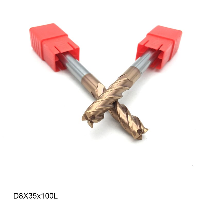 Fraise CNC Extra longue, 4mm 6mm 8mm HRC60 4F 75mm 100mm 150mm, tour CNC, outils de coupe