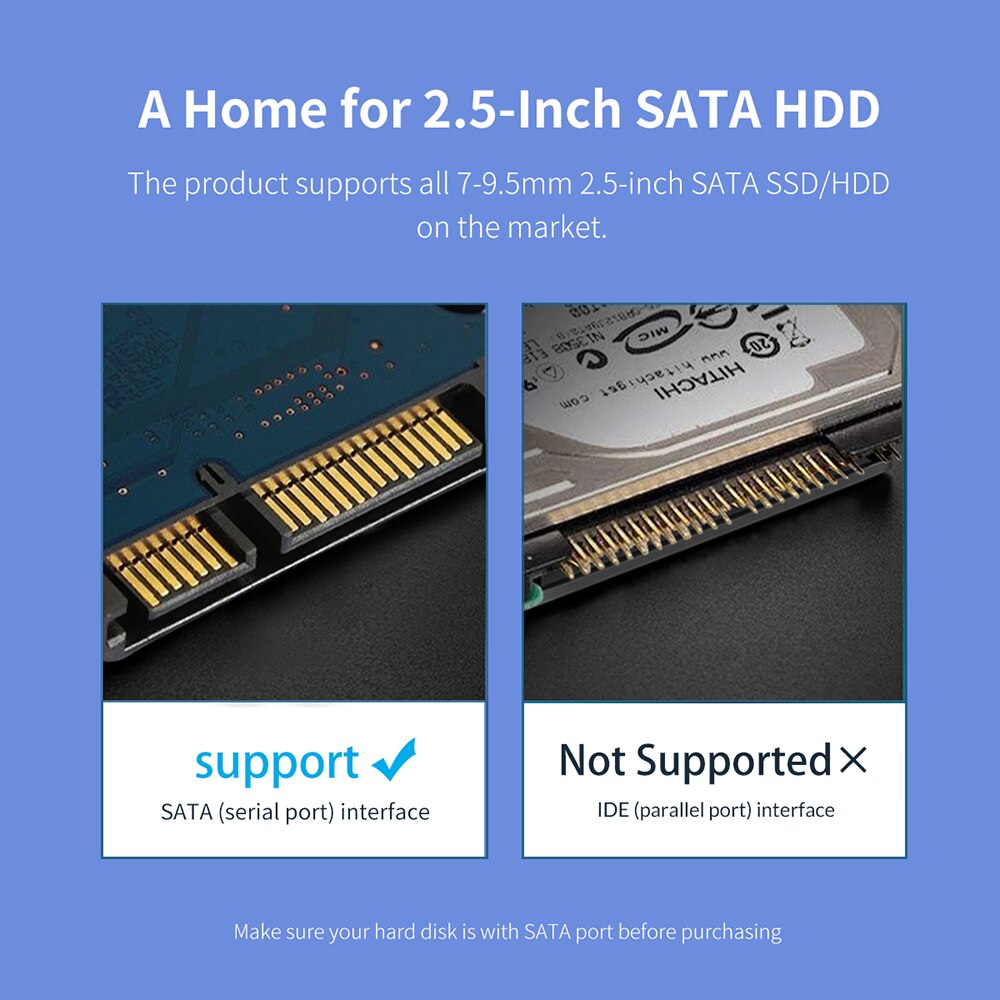 Transparent HDD Case DIY Stickers for 2.5'' SSD Hard Drive Case USB3.0 HDD Enclosure External HDD Cassette Tape