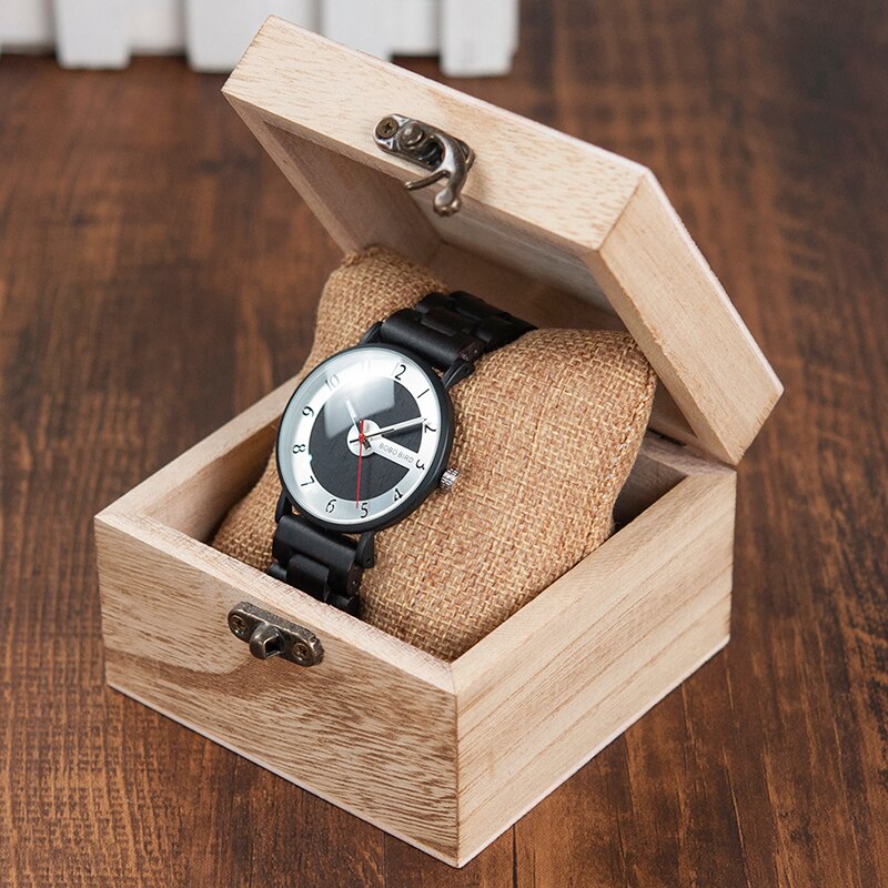 Bobo bird houten horloges herenhorloges houten band quartz horloge ideale items w *q23