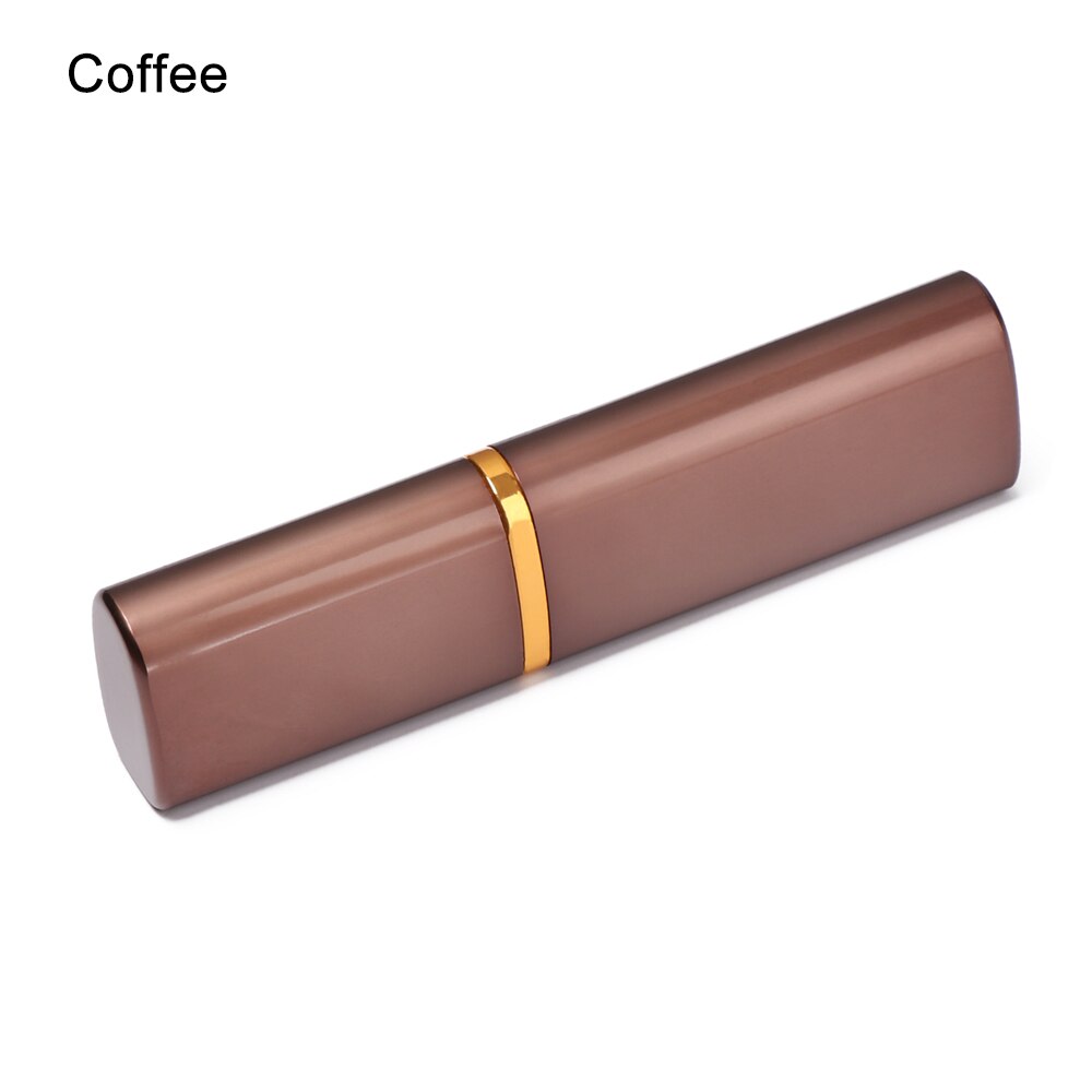 Kvinder mænd bærbare mini aluminiumoxid blyant briller boks metal mini bærbare læsebriller solbrille etui briller protecto: Kaffe a