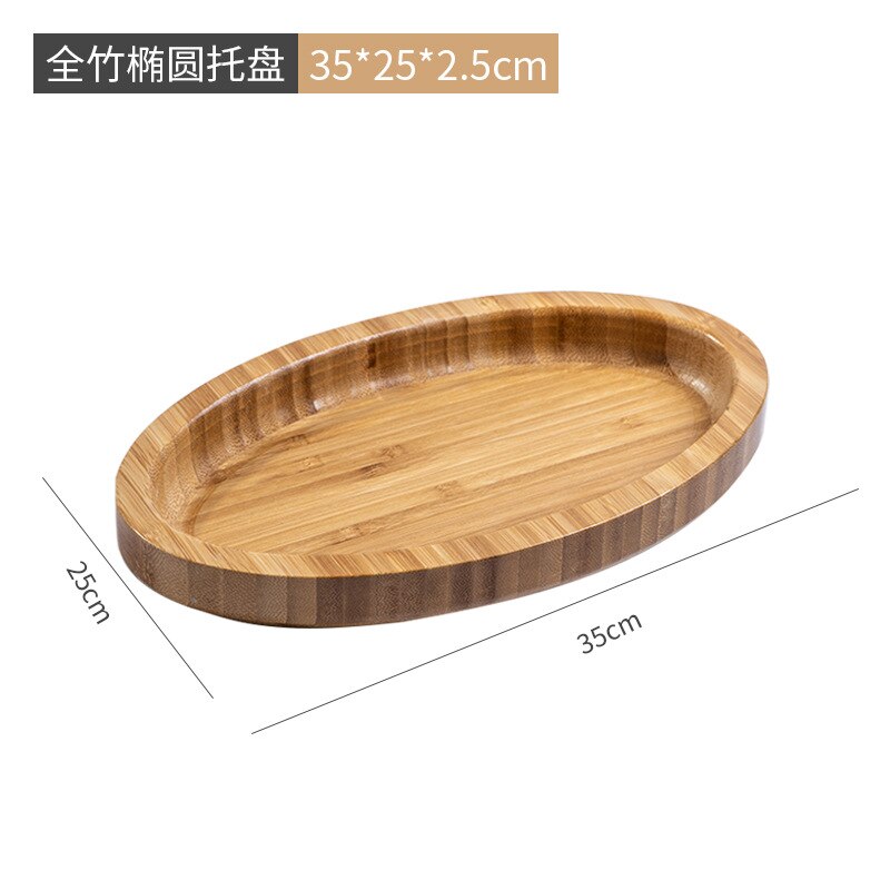 Bamboo Tray Home Restaurant Tea Set Tray Hotel Rectangular Refreshment Tray Simple Japanese Bamboo Fruit Tray Tea Tray: D3