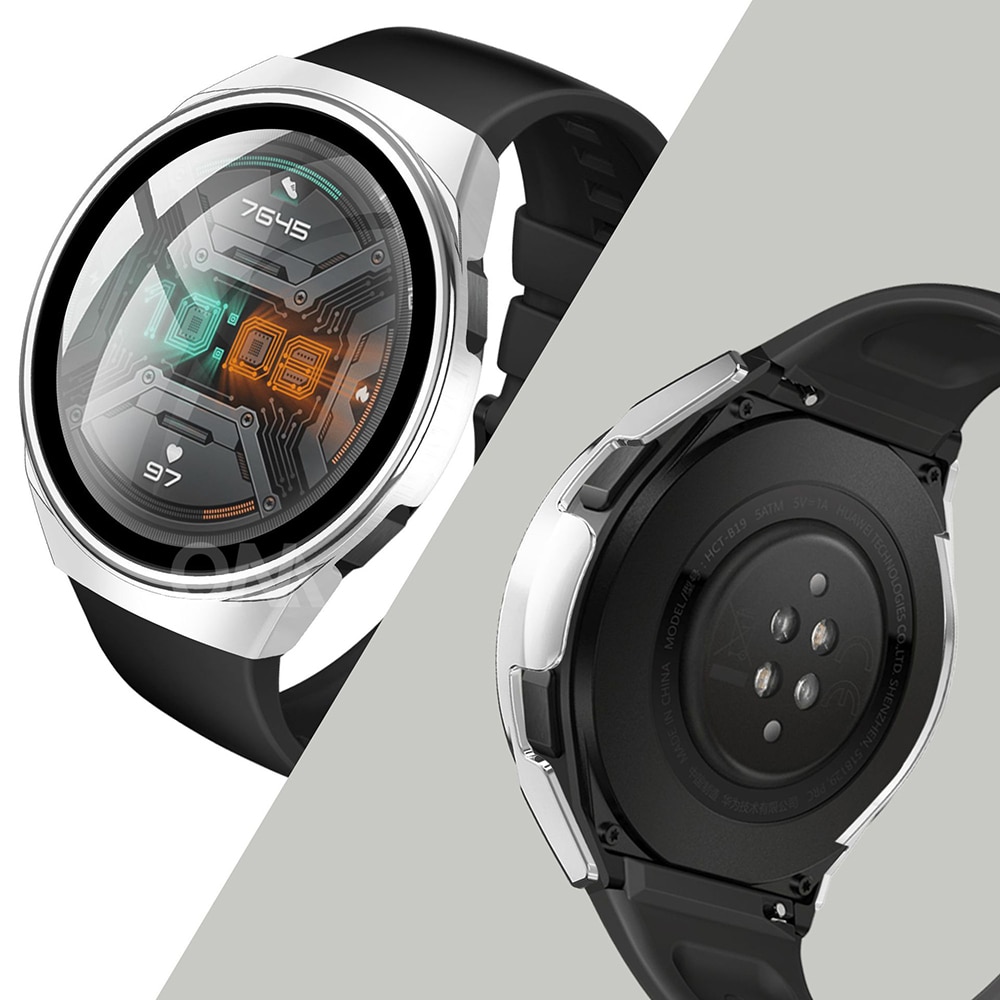 Per il caso di Huawei Orologio GT 2E GT2E GT2 GT 2 42 millimetri 46 millimetri di Copertura Completa Copertura Della Cassa Del Respingente con temperato Protezione Dello Schermo di Vetro