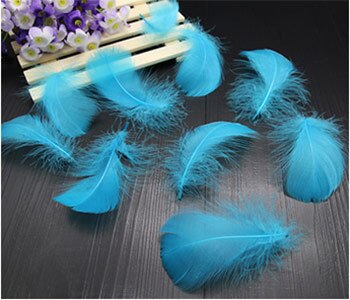 Refining Natural Feather Colourful Small Goose Feathers 3-8cm Photography props for Photo Background DIY Decoration: Blue