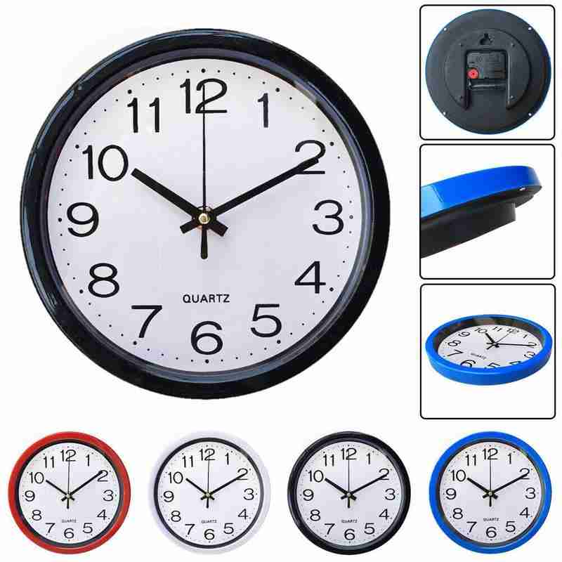 Wall Clock Simplicity Round Quartz Silent Sweep Bedroom Decor Movement For Home Kitchen Office Fits Clocks Room