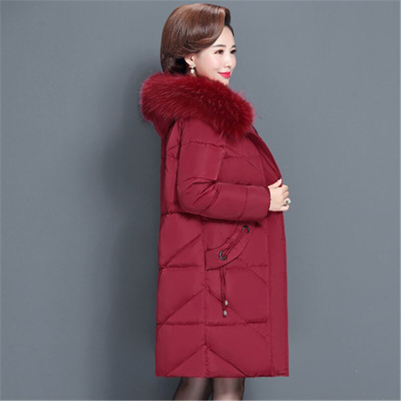 Plus size 6xl vinterjakke dame dun bomuldspolstret tøj dame casual slim parka midaldrende frakke overfrakker  v1011