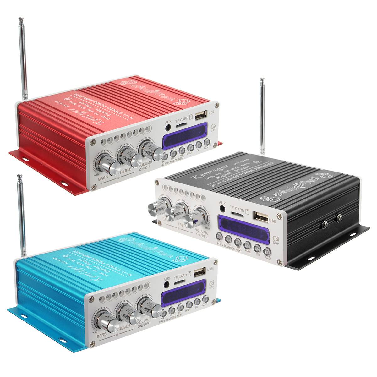 12V Auto Mini bluetooth Hi-Fi Stereo Amplifier Bass Booster Wireless bluetooth Amplifier Adjustable Subwoofer for Car Motorcycle